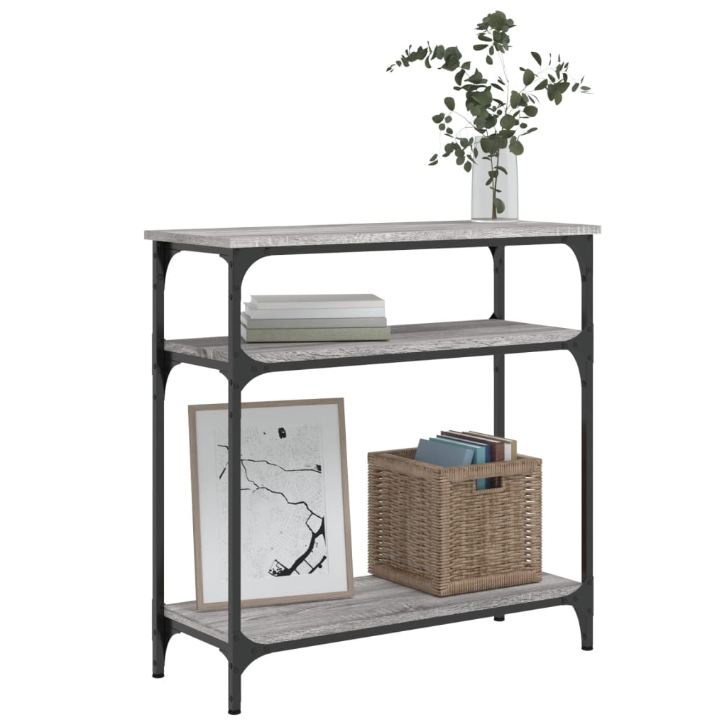Tavolino Consolle Grigio Sonoma 75x29x75cm in Legno Multistrato - homemem39