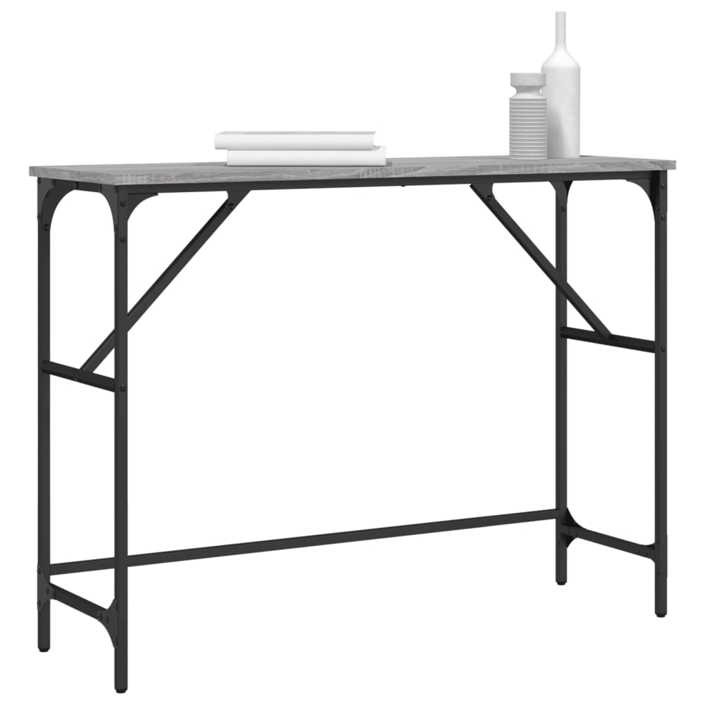 Tavolo Consolle Grigio Sonoma 100x32x75 cm in Legno Multistrato - homemem39