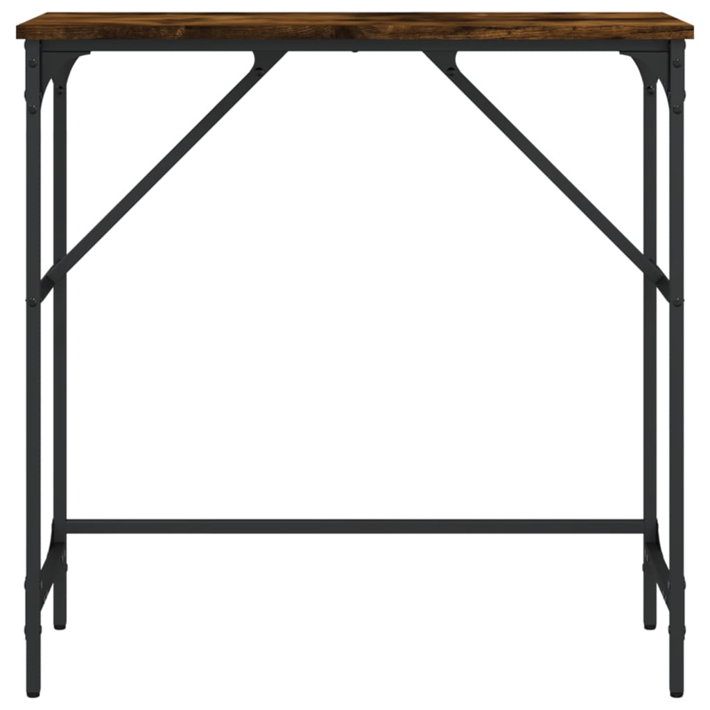 Tavolino Consolle Rovere Fumo 75x32x75 cm in Legno Multistrato
