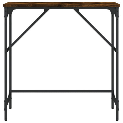 Tavolino Consolle Rovere Fumo 75x32x75 cm in Legno Multistrato