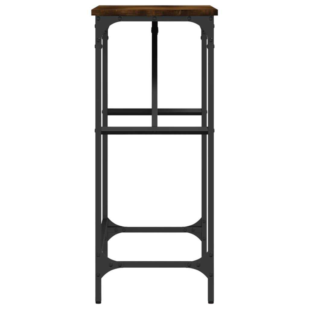 Tavolino Consolle Rovere Fumo 75x32x75 cm in Legno Multistrato - homemem39