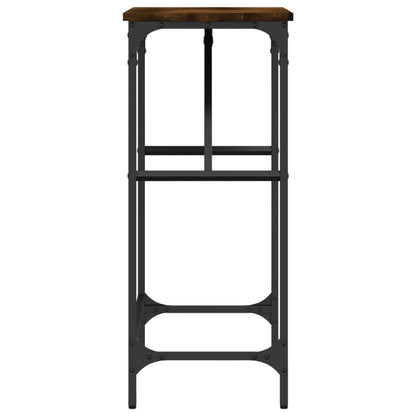 Tavolino Consolle Rovere Fumo 75x32x75 cm in Legno Multistrato - homemem39