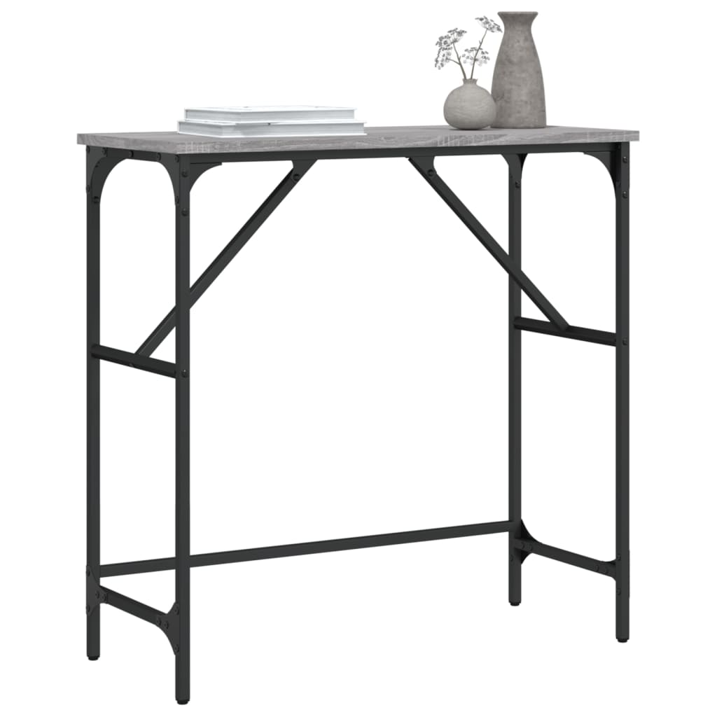 Tavolino Consolle Grigio Sonoma 75x32x75cm in Legno Multistrato - homemem39