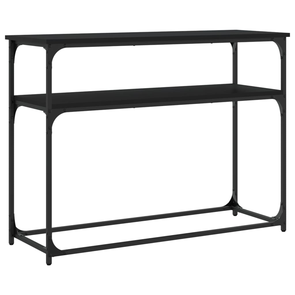 Tavolino Consolle Nero 100x35,5x75 cm in Legno Multistrato - homemem39