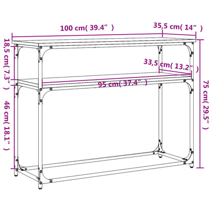 Tavolino Consolle Grigio Sonoma 100x35,5x75cm Legno Multistrato | homemem39
