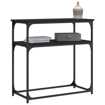 Tavolino Consolle Nero 75x35,5x75 cm in Legno Multistrato - homemem39
