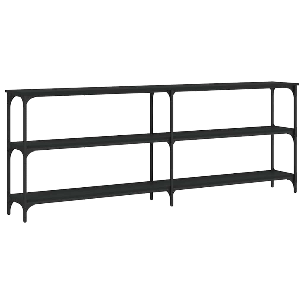 Tavolino Consolle Nero 200x29x75 cm in Legno Multistrato | homemem39