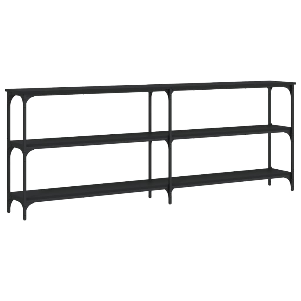 Tavolino Consolle Nero 200x29x75 cm in Legno Multistrato - homemem39