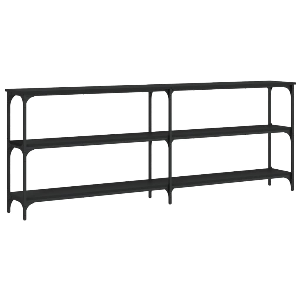 Tavolino Consolle Nero 200x29x75 cm in Legno Multistrato - homemem39