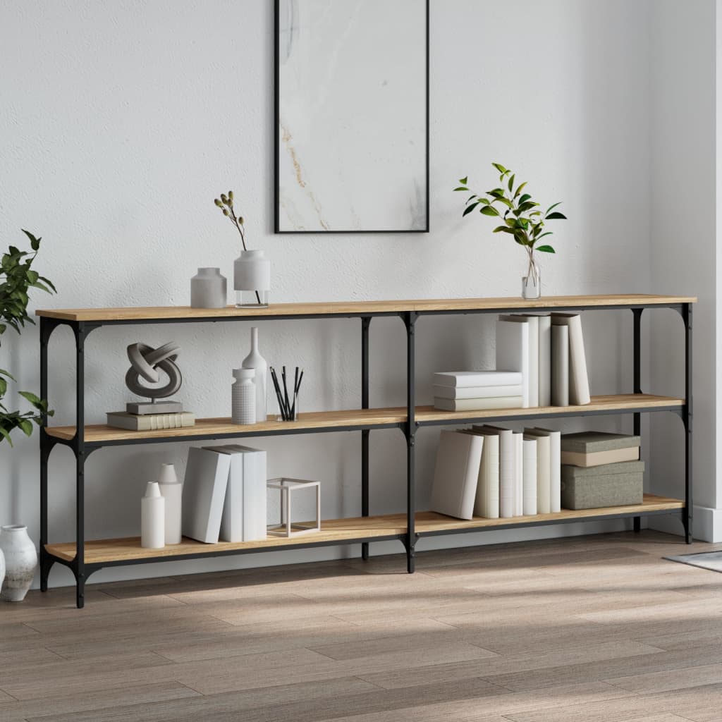 Tavolo Consolle Rovere Sonoma 200x29x75 cm Legno Agglomerato