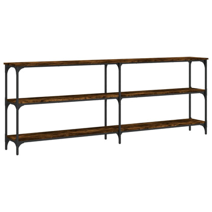 Tavolo Consolle Rovere Fumo 200x29x75 cm in Legno Multistrato | homemem39