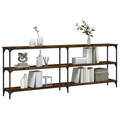 Tavolo Consolle Rovere Fumo 200x29x75 cm in Legno Multistrato | homemem39