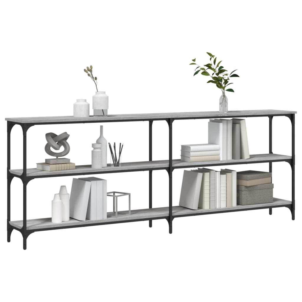 Tavolo Consolle Grigio Sonoma 200x29x75 cm in Legno Multistrato - homemem39