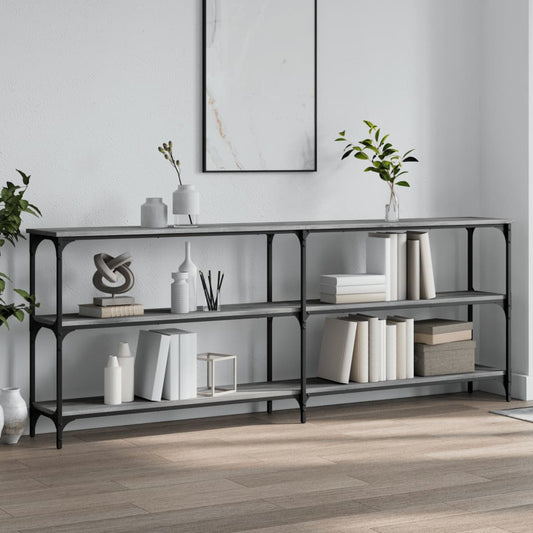 Tavolo Consolle Grigio Sonoma 200x29x75 cm in Legno Multistrato - homemem39