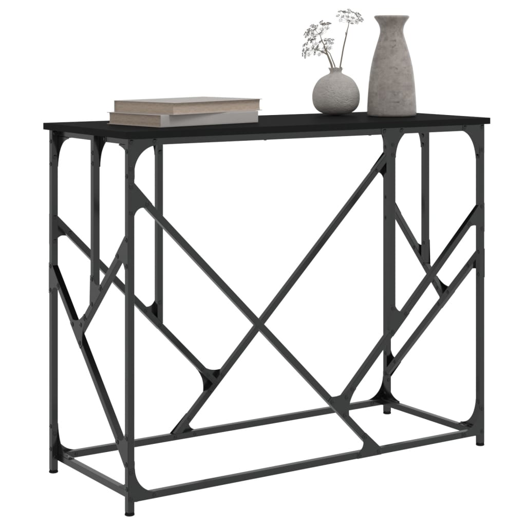 Tavolino Consolle Nero 100x40x80 cm in Legno Multistrato - homemem39