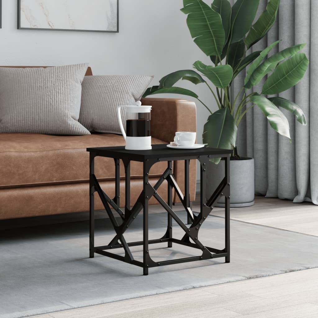 Tavolino da Salotto Nero 45x45x47,5 cm in Legno Multistrato | homemem39