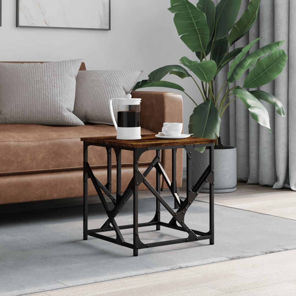 Tavolino da Salotto Rovere Fumo 45x45x47,5 cm Legno Multistrato | homemem39