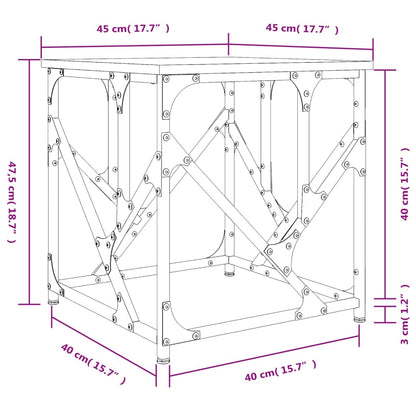 Tavolino Salotto Rovere Marrone 45x45x47,5 cm Legno Multistrato | homemem39