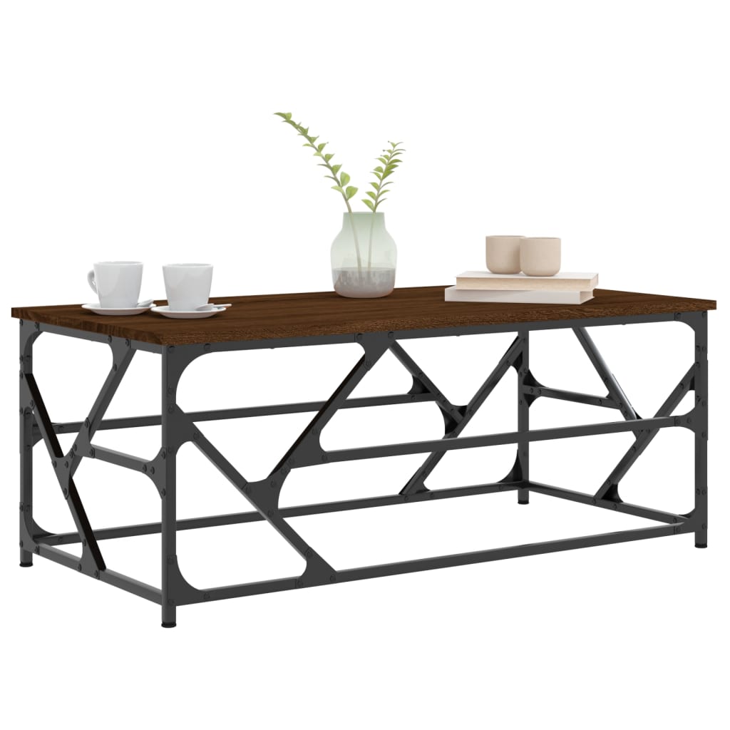 Tavolino Salotto Rovere Marrone 100x50x40cm Legno Multistrato | homemem39