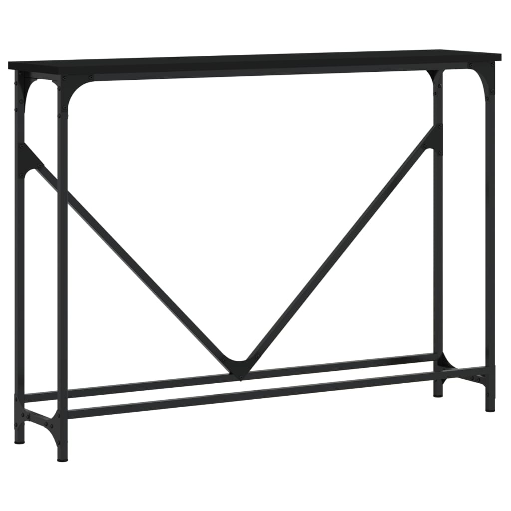 Tavolino Consolle Nero 102x22,5x75 cm in Legno Multistrato | homemem39
