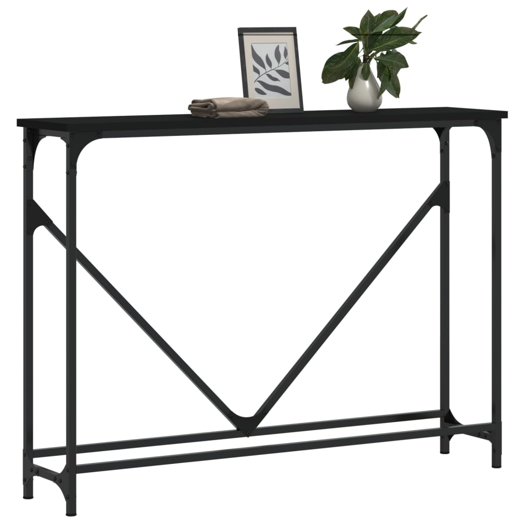 Tavolino Consolle Nero 102x22,5x75 cm in Legno Multistrato | homemem39