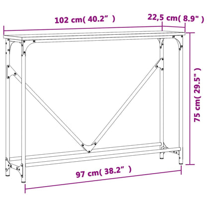 Tavolino Consolle Nero 102x22,5x75 cm in Legno Multistrato