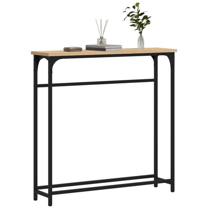 Tavolo Consolle Rovere Sonoma 75x19,5x75 cm Legno Agglomerato