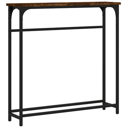 Tavolino Consolle Rovere Fumo 75x19,5x75cm in Legno Multistrato