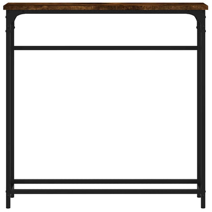 Tavolino Consolle Rovere Fumo 75x19,5x75cm in Legno Multistrato