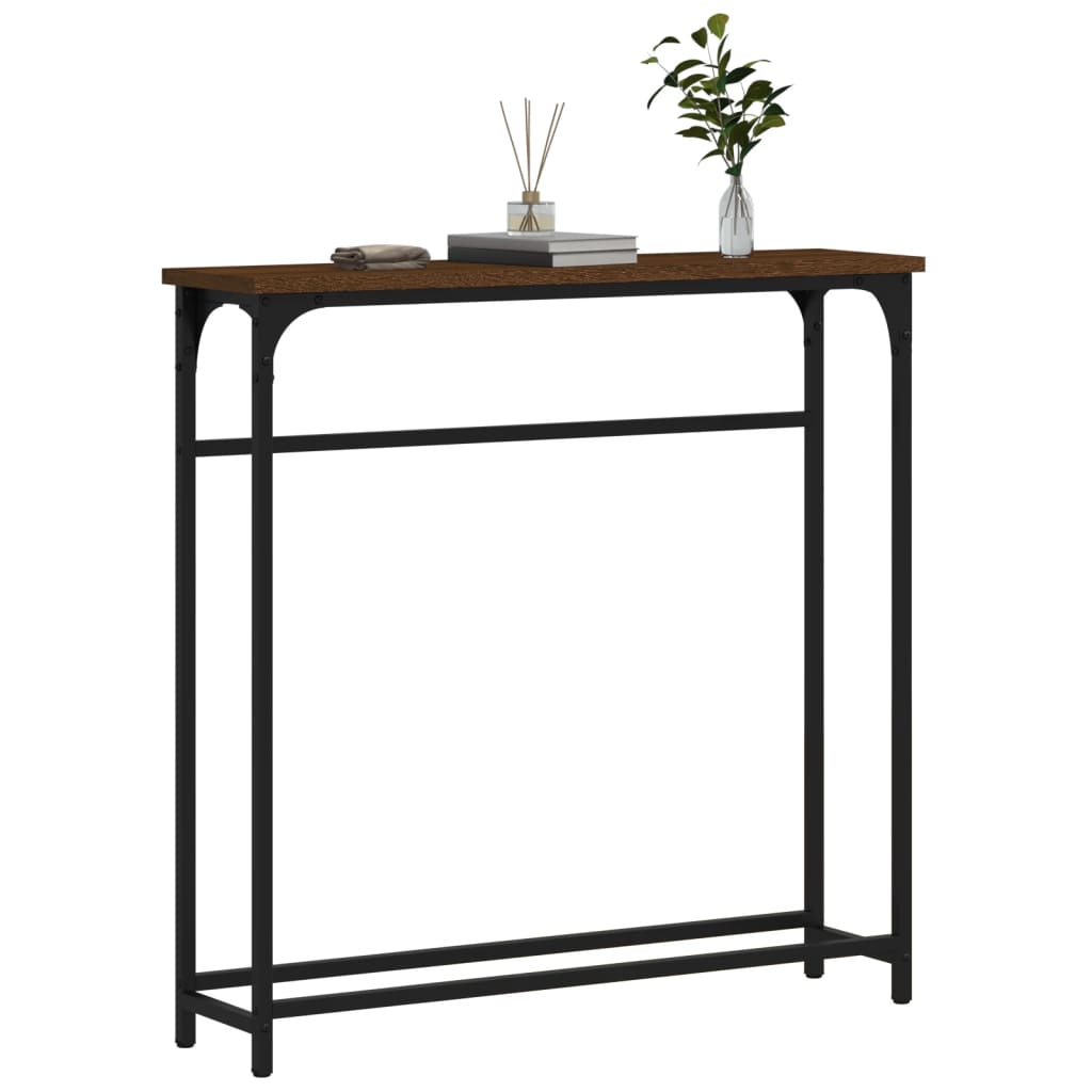 Tavolino Consolle Rovere Marrone 75x19,5x75cm Legno Multistrato | homemem39