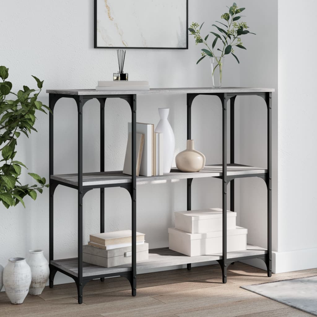 Tavolino Consolle Grigio Sonoma 102x35x90 cm Legno Multistrato - homemem39