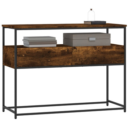 Tavolino Consolle Rovere Fumo 100x40x75 cm in Legno Multistrato