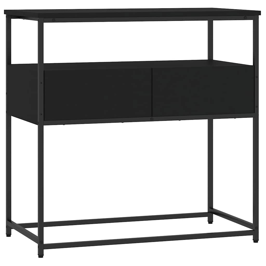 Tavolino Consolle Nero 75x40x75 cm in Legno Multistrato - homemem39