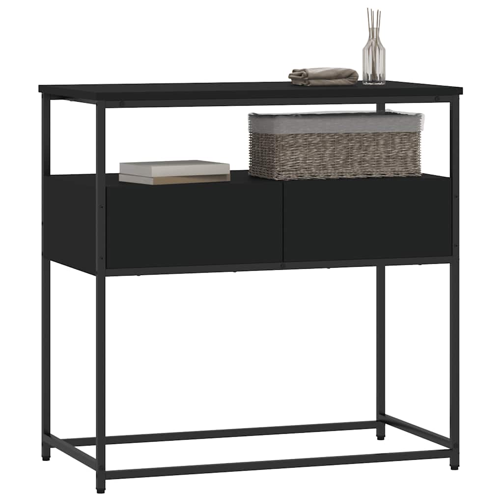 Tavolino Consolle Nero 75x40x75 cm in Legno Multistrato - homemem39