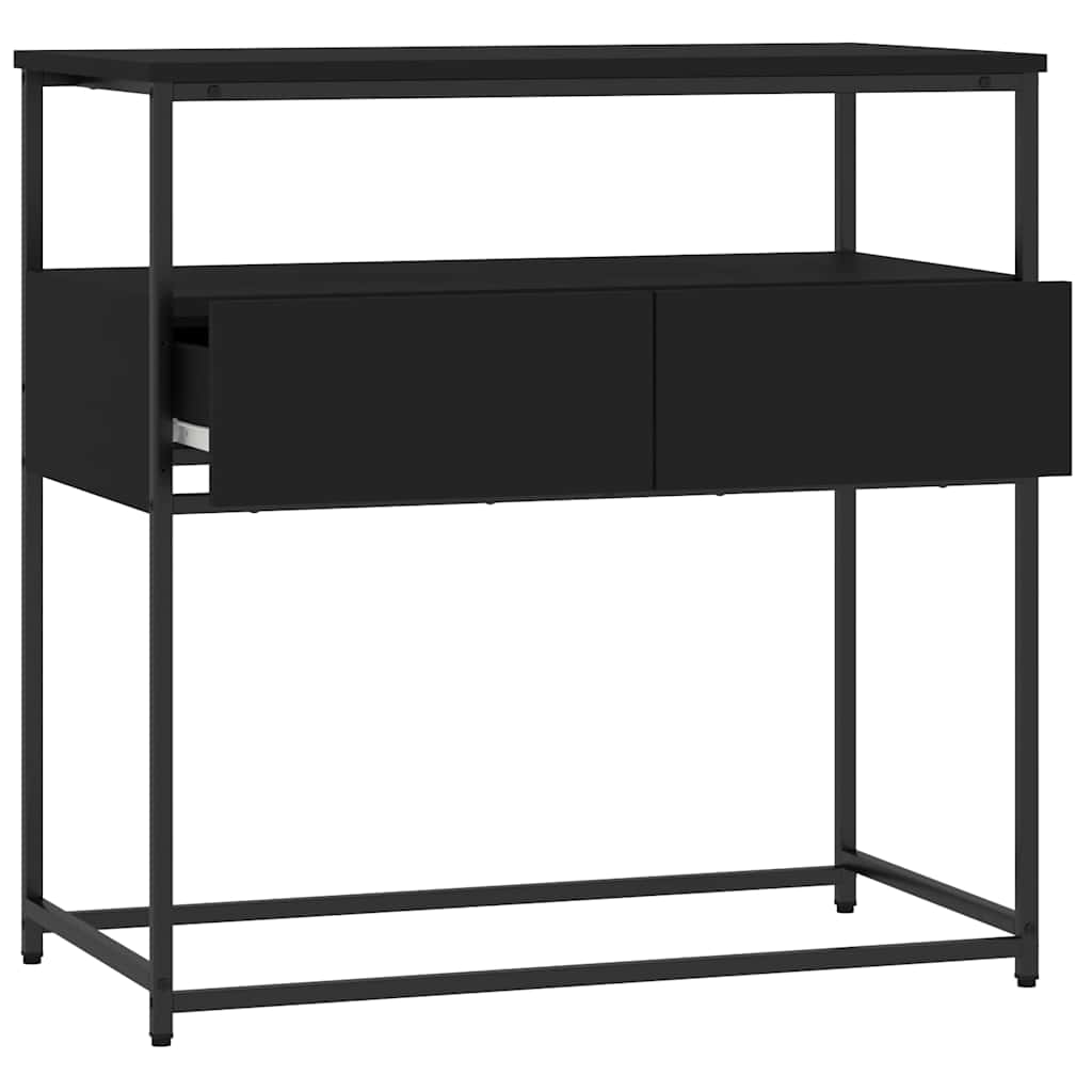 Tavolino Consolle Nero 75x40x75 cm in Legno Multistrato - homemem39