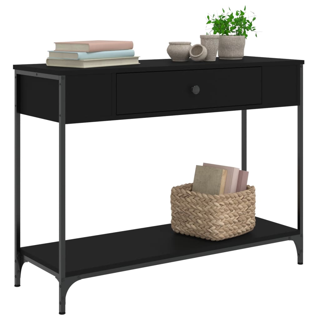 Tavolino Consolle Nero 100x34,5x75 cm in Legno Multistrato - homemem39