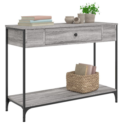 Tavolino Consolle Grigio Sonoma 100x34,5x75cm Legno Multistrato - homemem39