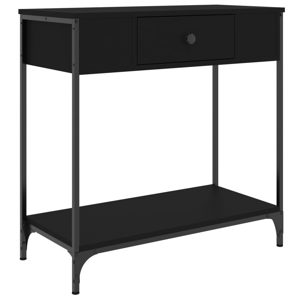 Tavolino Consolle Nero 75x34,5x75 cm in Legno Multistrato - homemem39