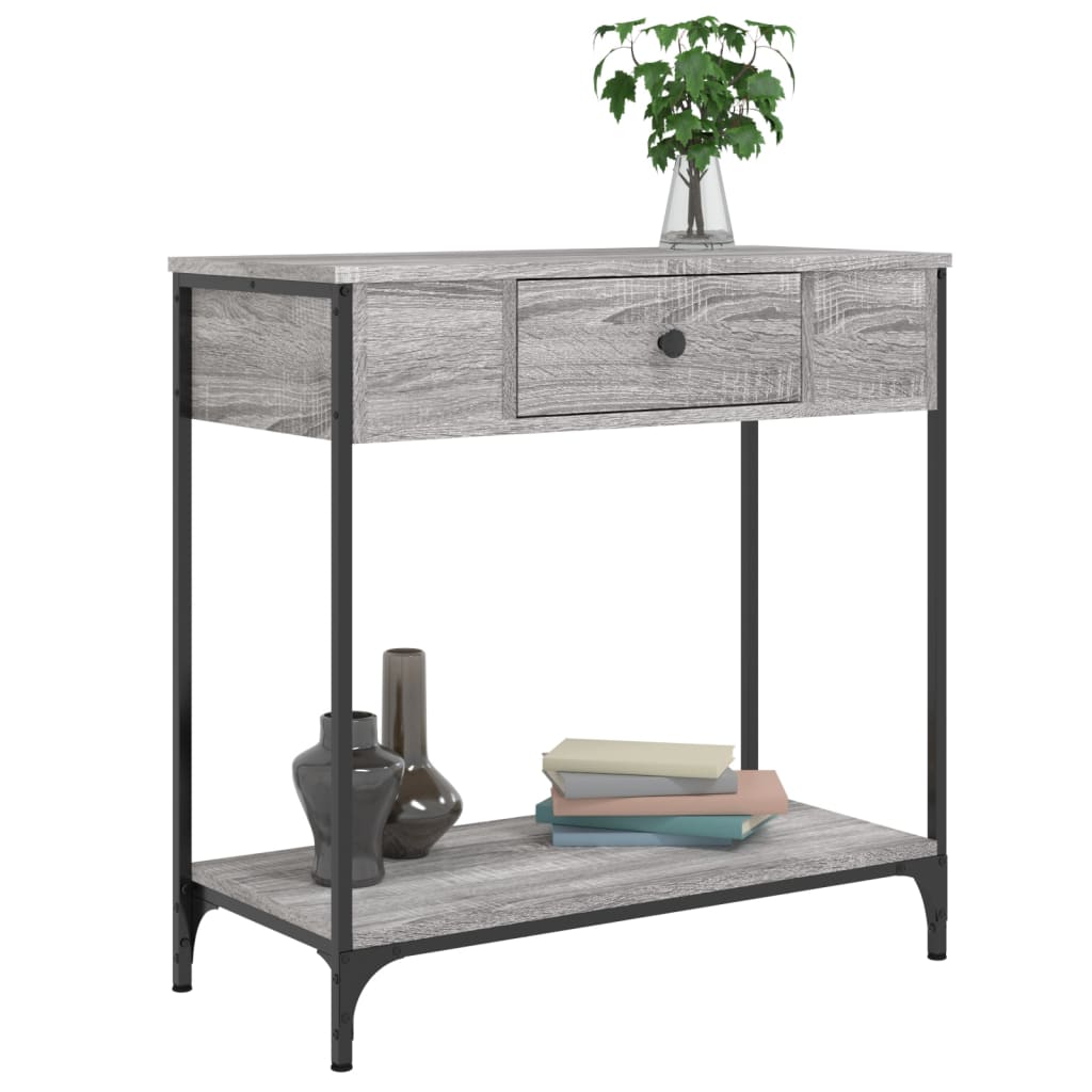 Tavolino Consolle Grigio Sonoma 75x34,5x75cm Legno Multistrato - homemem39