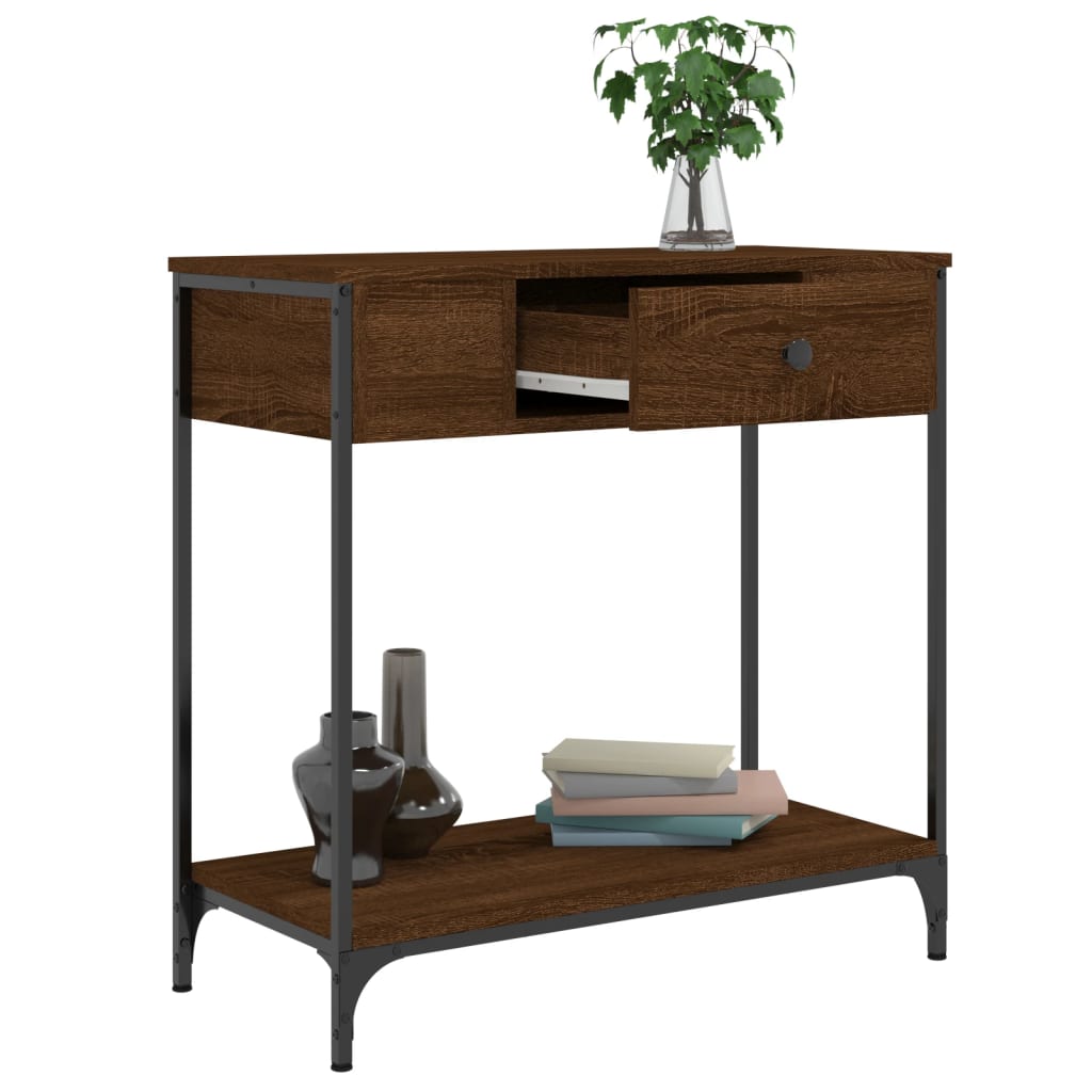 Tavolino Consolle Rovere Marrone 75x34,5x75cm Legno Multistrato | homemem39