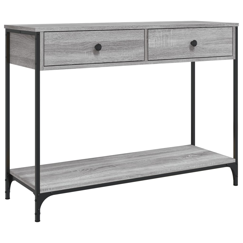 Tavolino Consolle Grigio Sonoma 100x34,5x75cm Legno Multistrato - homemem39
