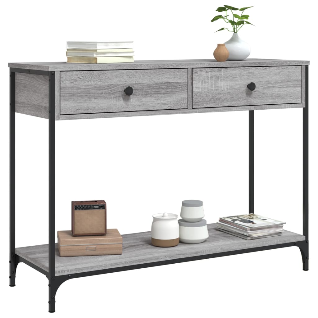 Tavolino Consolle Grigio Sonoma 100x34,5x75cm Legno Multistrato - homemem39