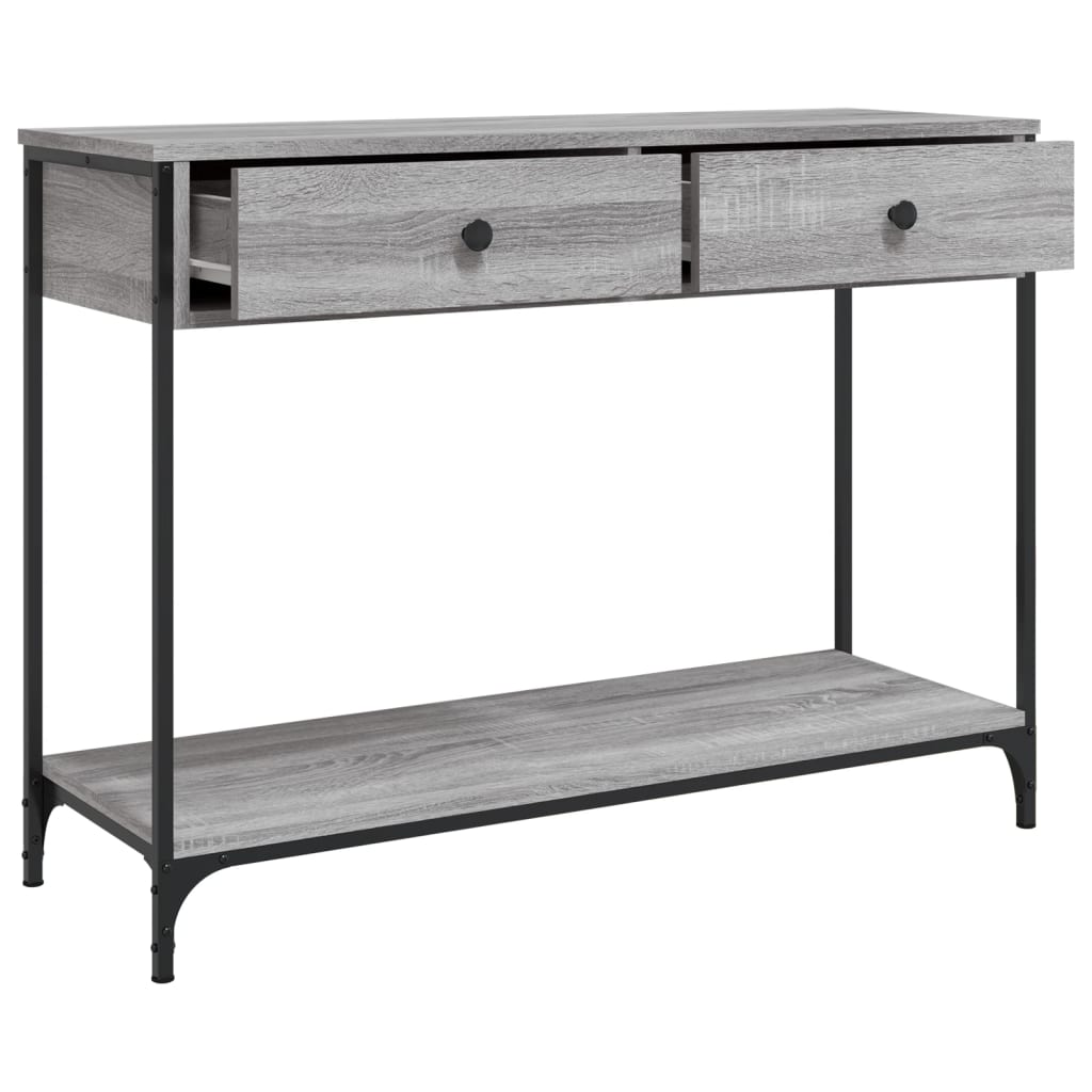 Tavolino Consolle Grigio Sonoma 100x34,5x75cm Legno Multistrato - homemem39