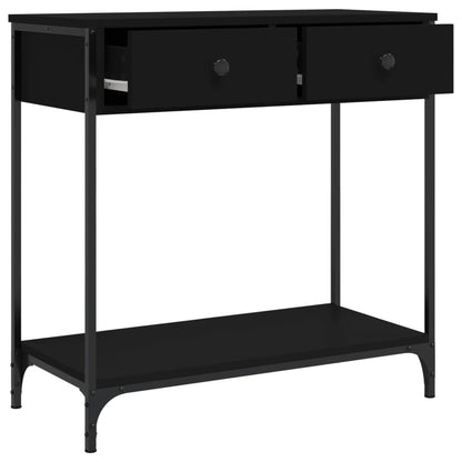 Tavolino Consolle Nero 75x34,5x75 cm in Legno Multistrato - homemem39