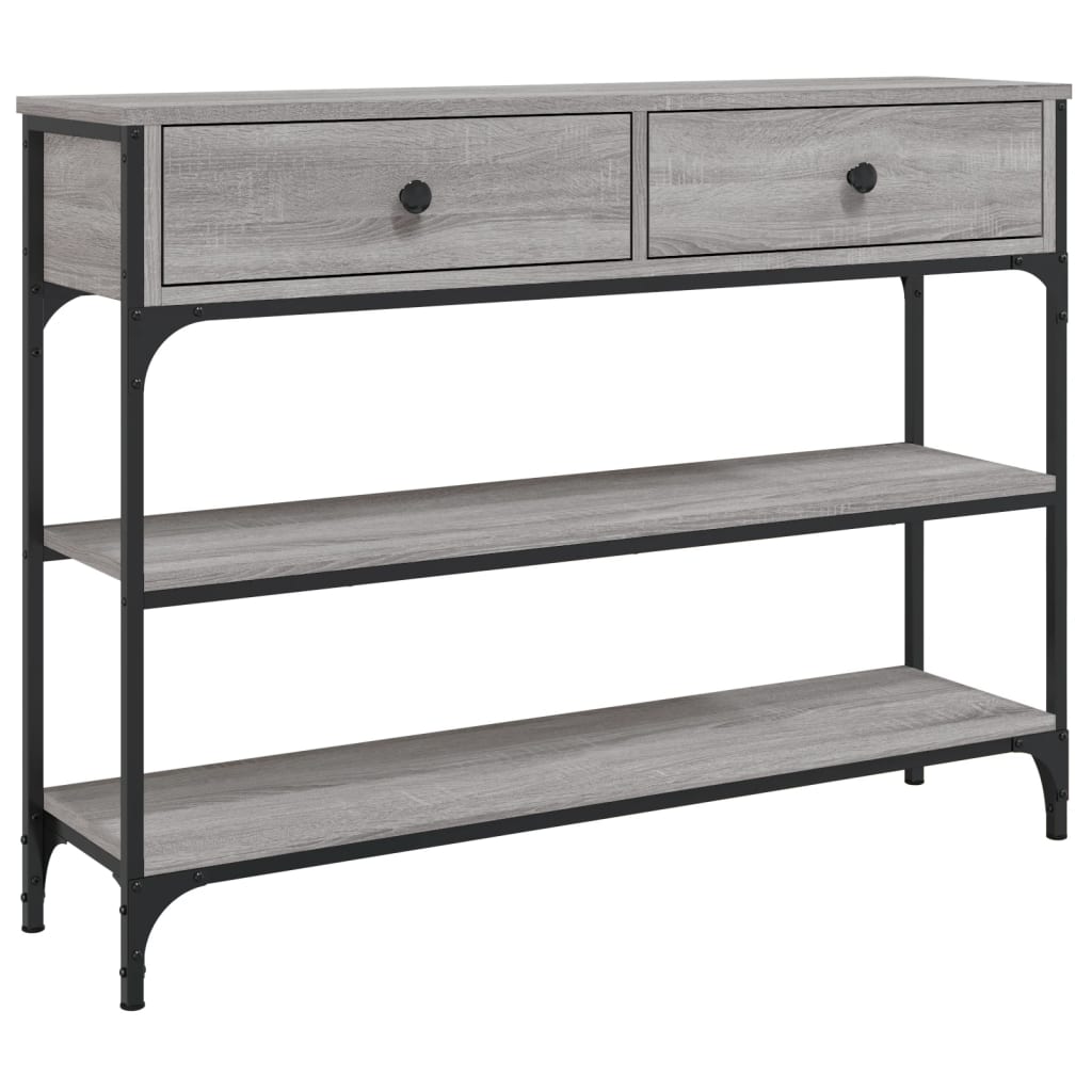 Tavolino Consolle Grigio Sonoma 100x25x75cm Legno Multistrato - homemem39