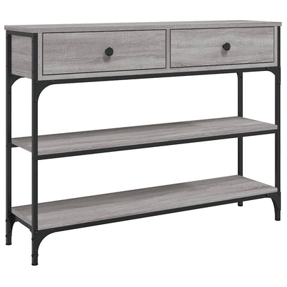 Tavolino Consolle Grigio Sonoma 100x25x75cm Legno Multistrato