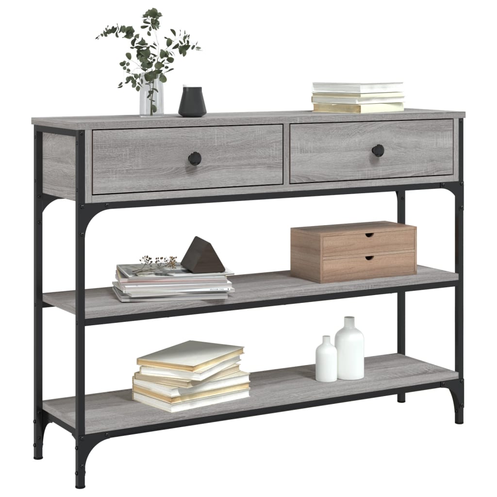 Tavolino Consolle Grigio Sonoma 100x25x75cm Legno Multistrato - homemem39