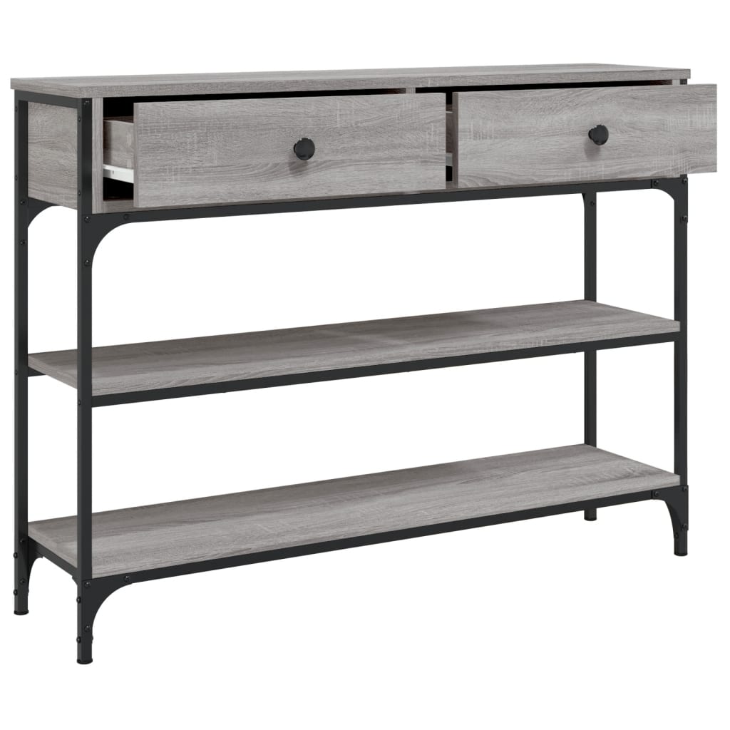 Tavolino Consolle Grigio Sonoma 100x25x75cm Legno Multistrato - homemem39