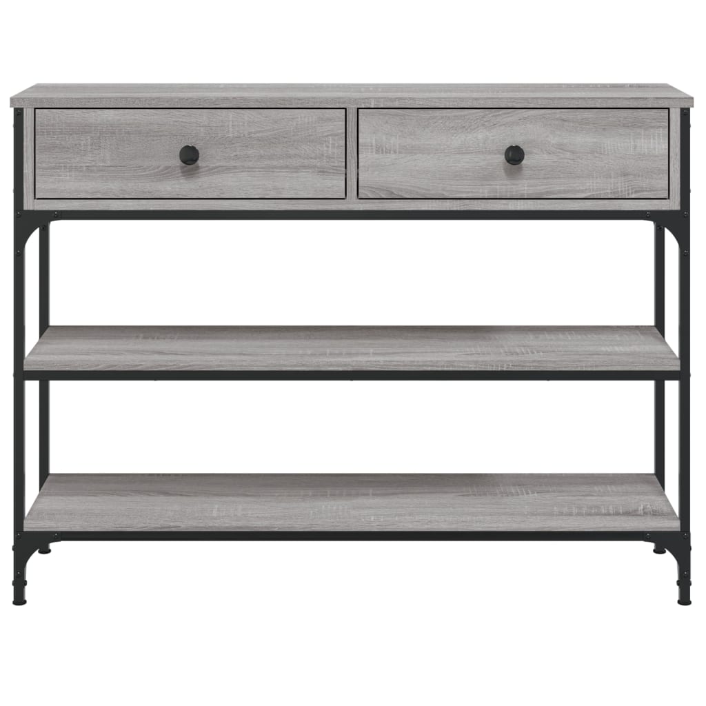 Tavolino Consolle Grigio Sonoma 100x25x75cm Legno Multistrato - homemem39