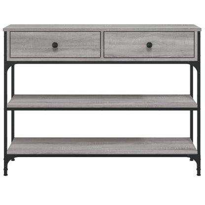 Tavolino Consolle Grigio Sonoma 100x25x75cm Legno Multistrato - homemem39